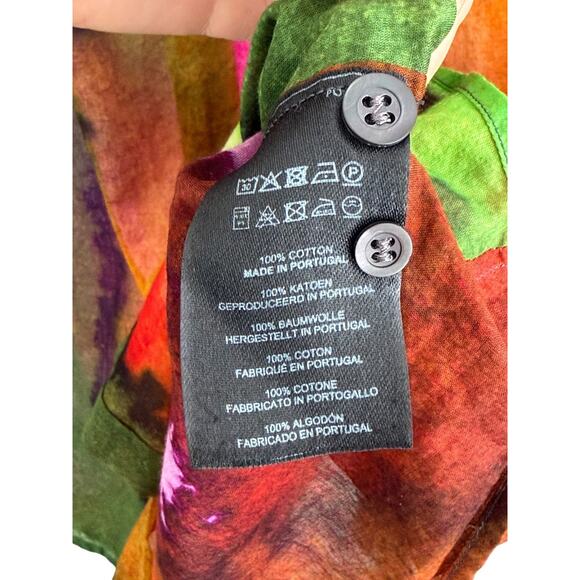 Dries Van Noten Clavelly Watercolor Print Collared Cotton Button Shirt Size 40 - Picture 7 of 11